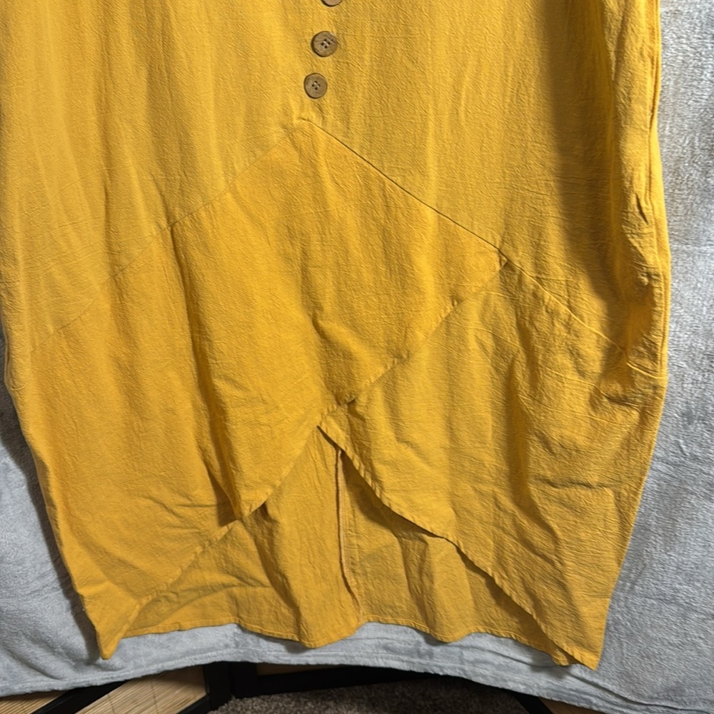 Yellow Dress NWT Emery Rose Dress‎ asymmetrical hem women’s XL lightweight - Picture 4 of 13